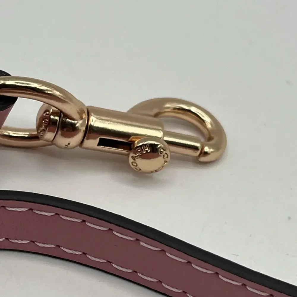 Coach Adjustable Leather Replacement Strap Pink Gold Tone Hardware Crossbody
